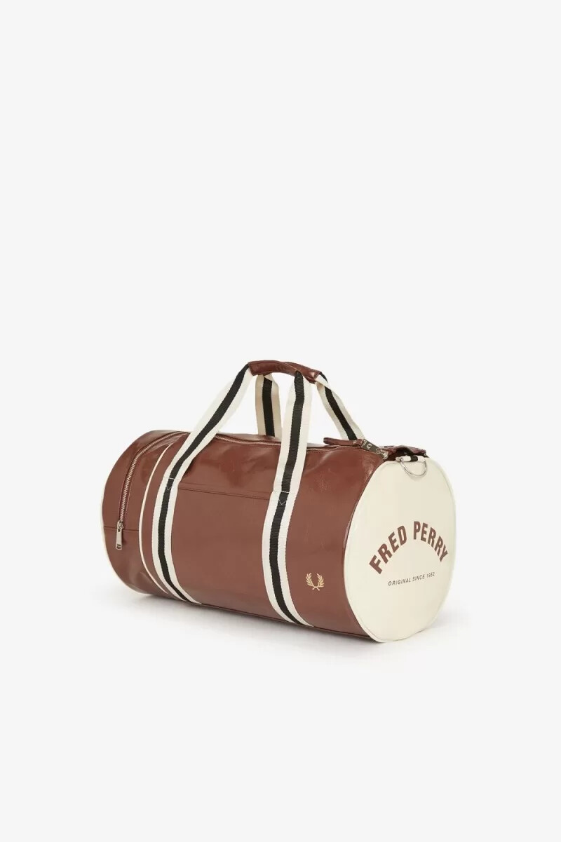 fred perry classic barrel mens bags whisky brown