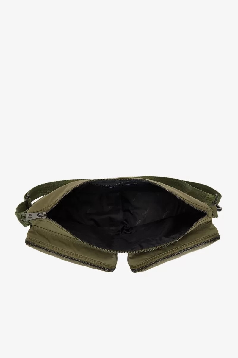 fred perry nylon pocket side mens bags uniform green warm grey