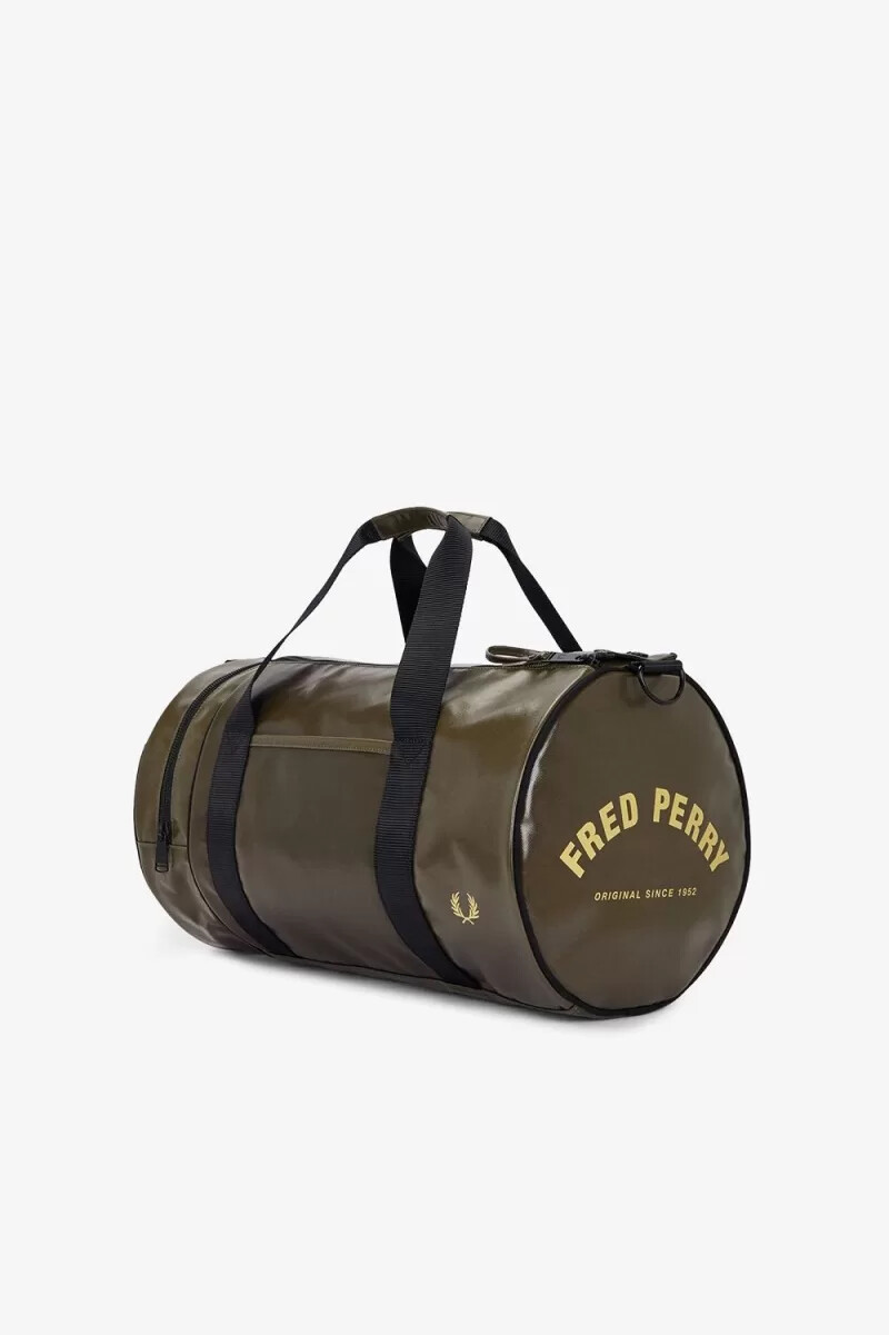 fred perry tonal barrel mens bags uniform green gold
