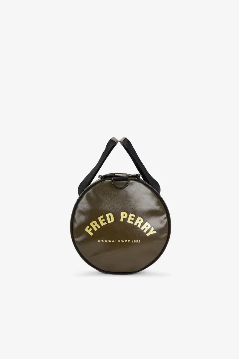 fred perry tonal barrel mens bags uniform green gold