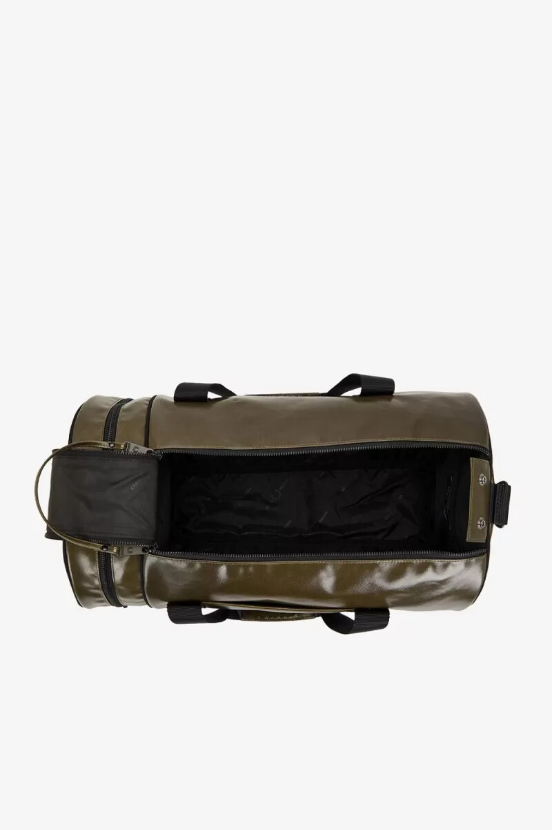 fred perry tonal barrel mens bags uniform green gold
