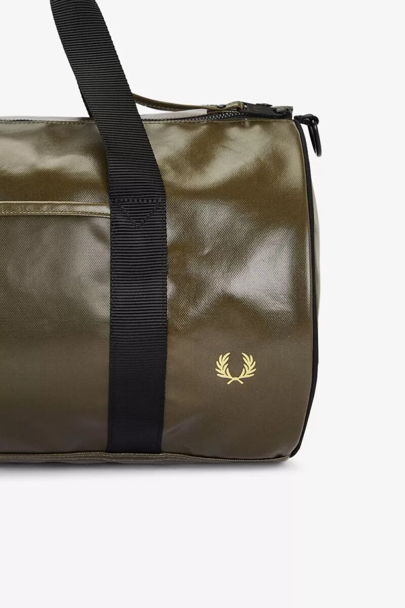 fred perry tonal barrel mens bags uniform green gold