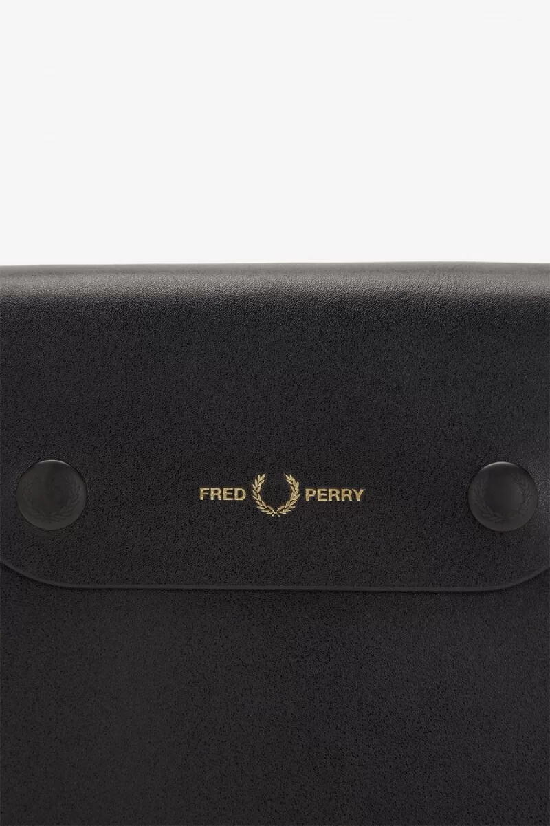 fred perry burnished leather mens bags black