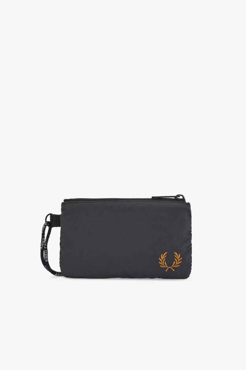 fred perry crinkled nylon lanyard mens bags anchor grey