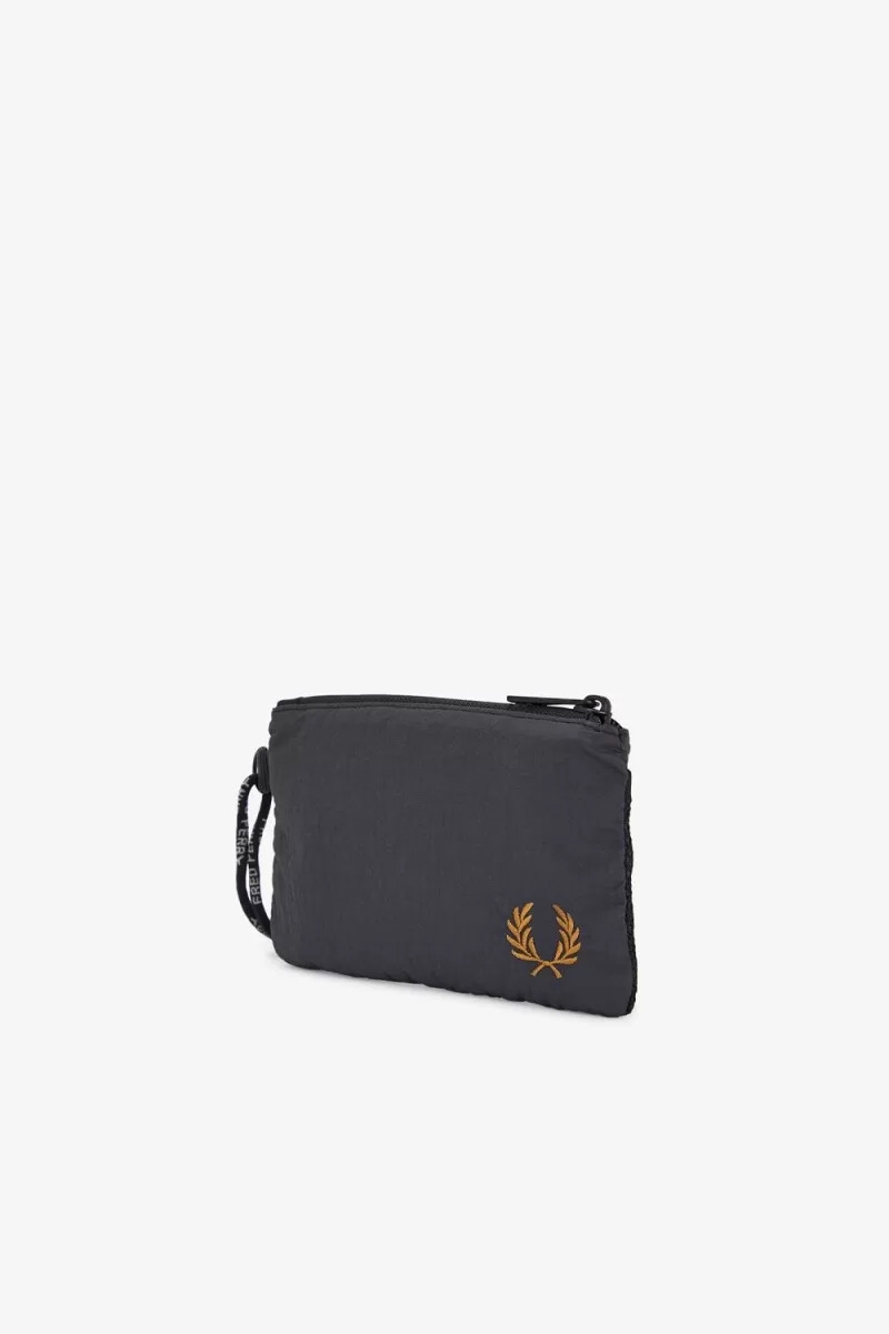 fred perry crinkled nylon lanyard mens bags anchor grey