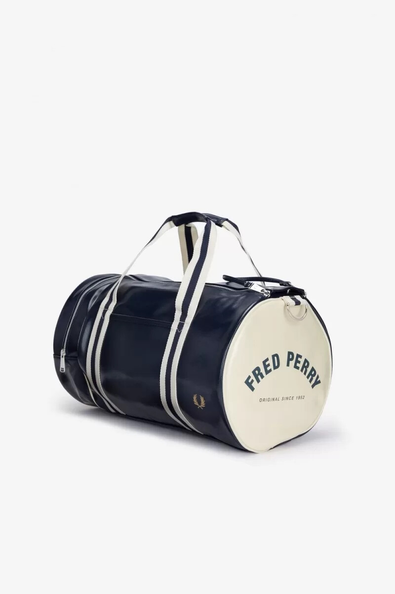 fred perry classic barrel mens bags navy beige