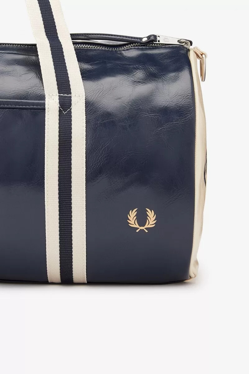 fred perry classic barrel mens bags navy beige