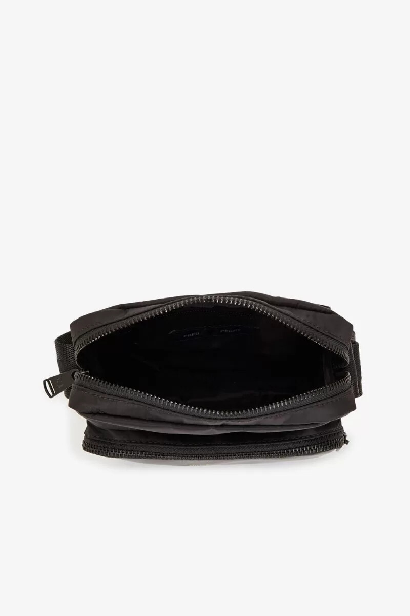 fred perry nylon twill leather side mens bags black gold
