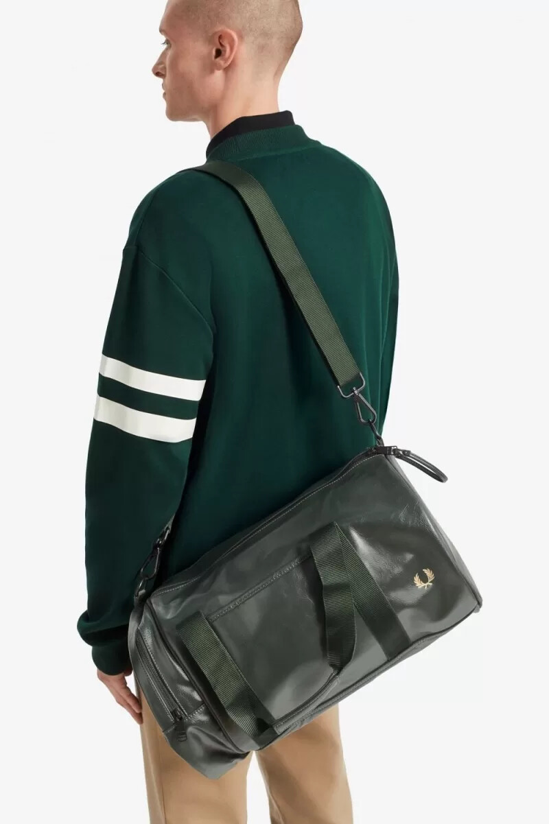fred perry tonal barrel mens bags dark green