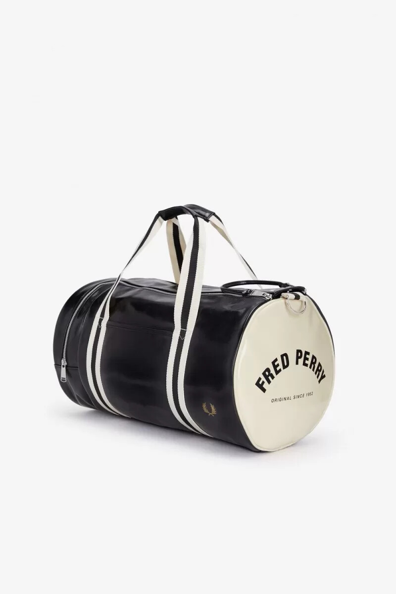 fred perry classic barrel mens bags black beige