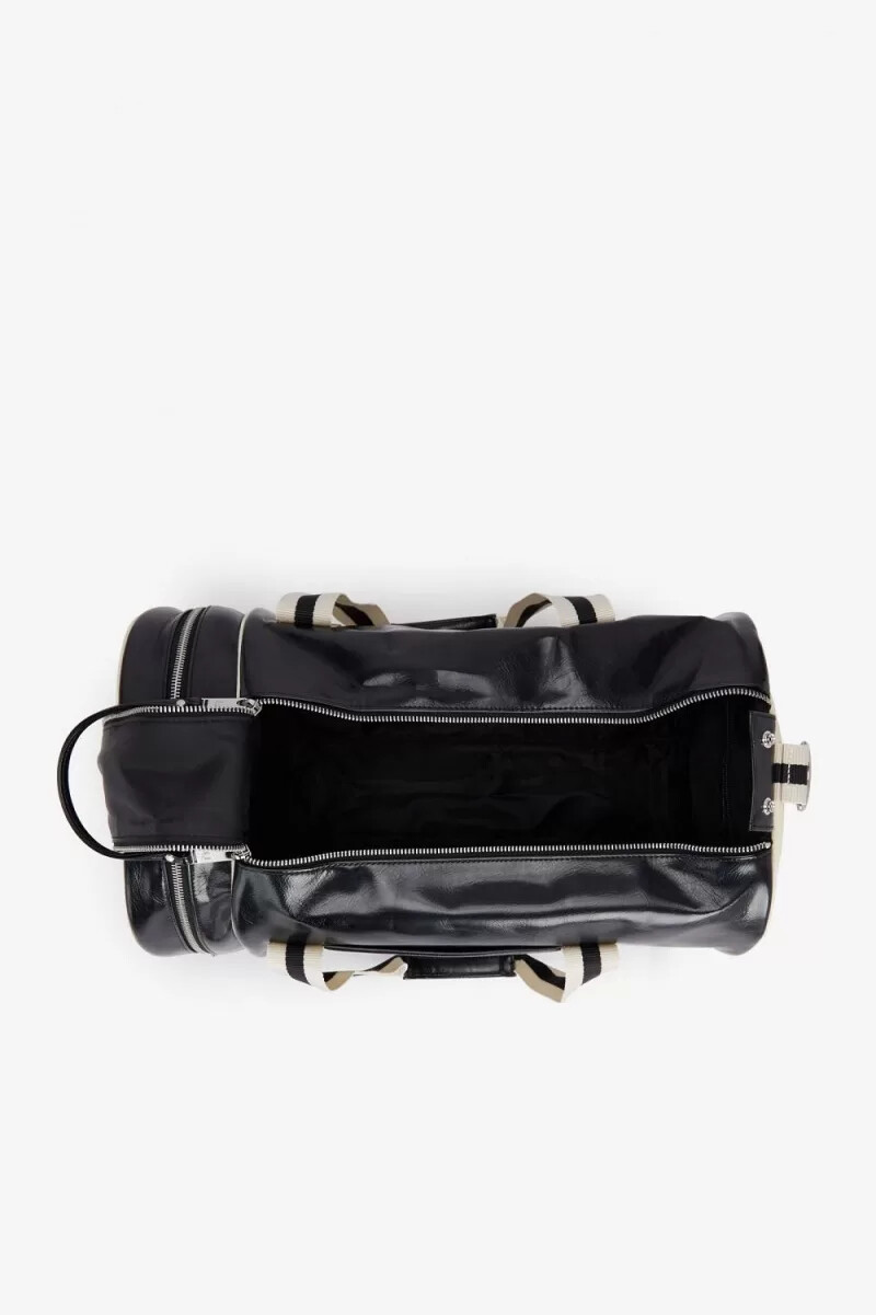 fred perry classic barrel mens bags black beige
