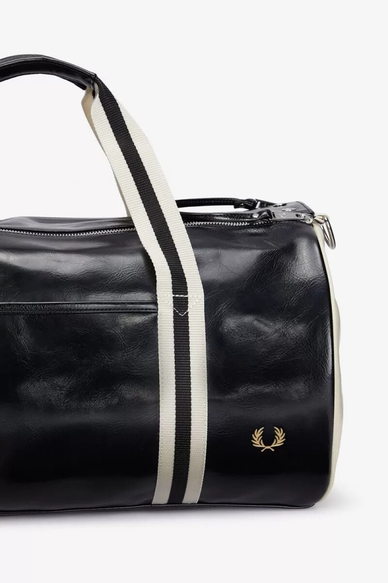 fred perry classic barrel mens bags black beige