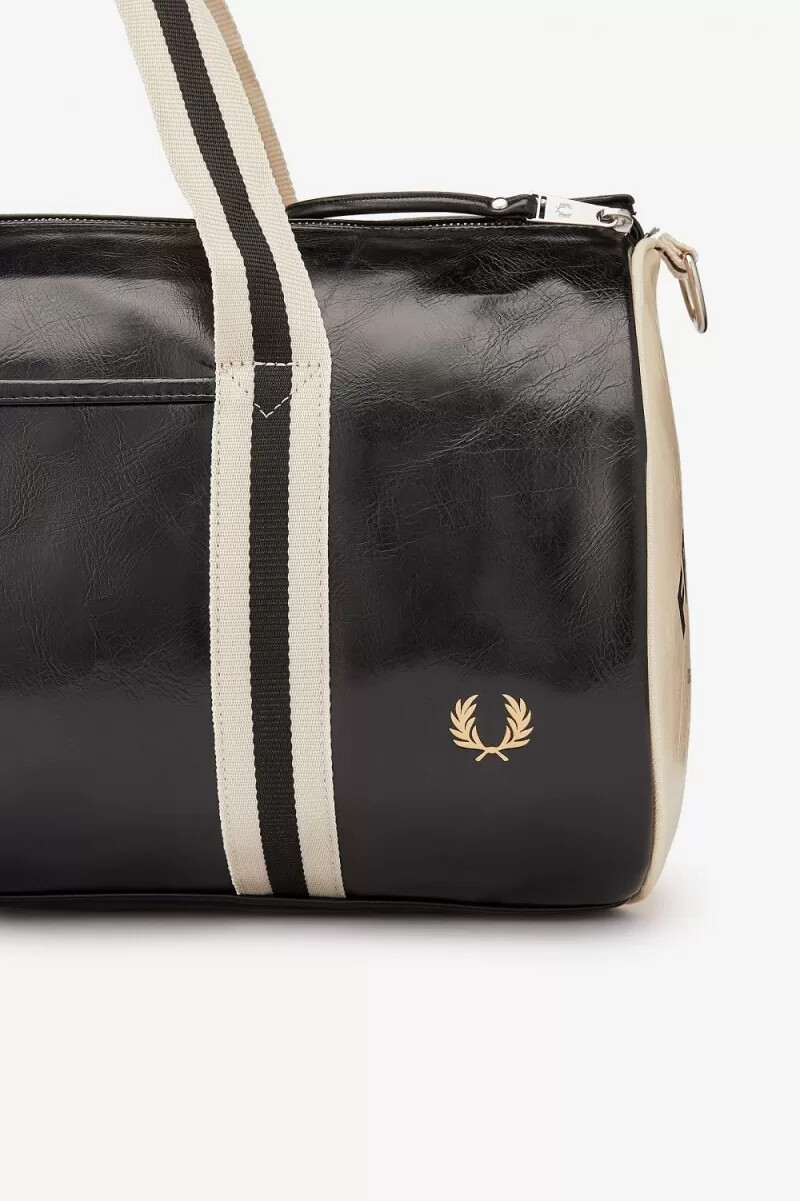 fred perry classic barrel mens bags black beige