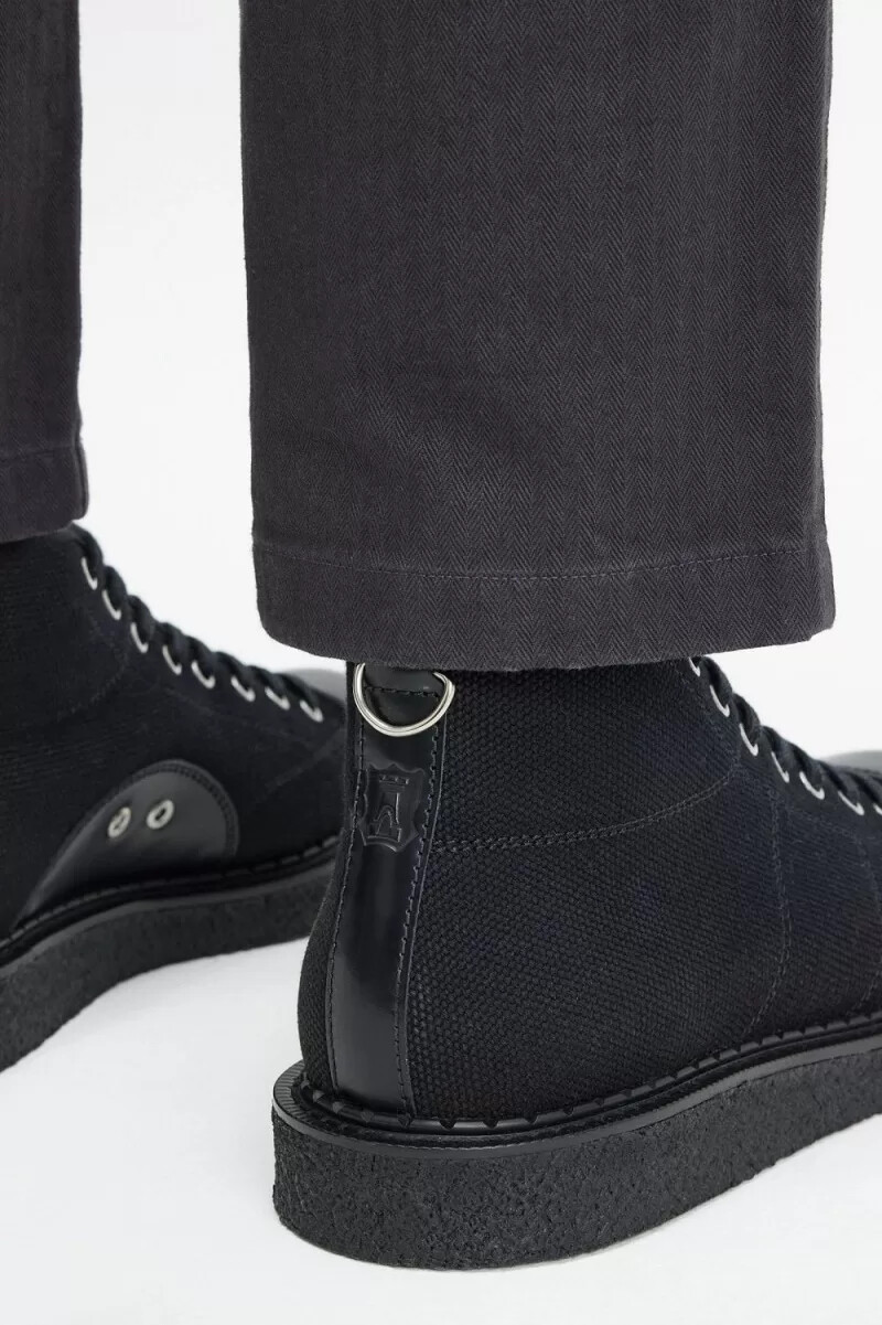 fred perry canvas monkey mens boots black