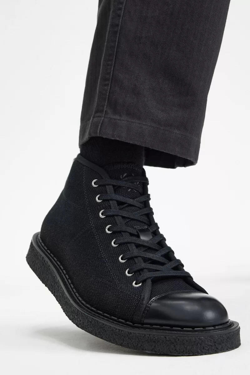 fred perry canvas monkey mens boots black