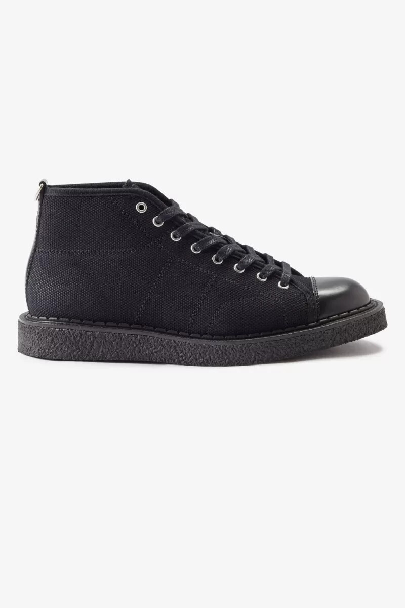 fred perry canvas monkey mens boots black