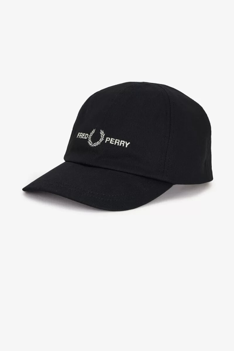 fred perry graphic branded twill mens caps black warm grey