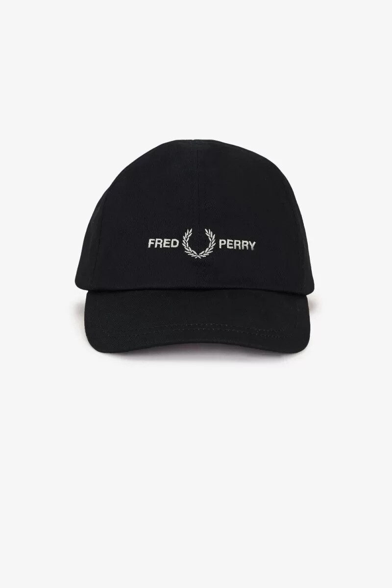 fred perry graphic branded twill mens caps black warm grey