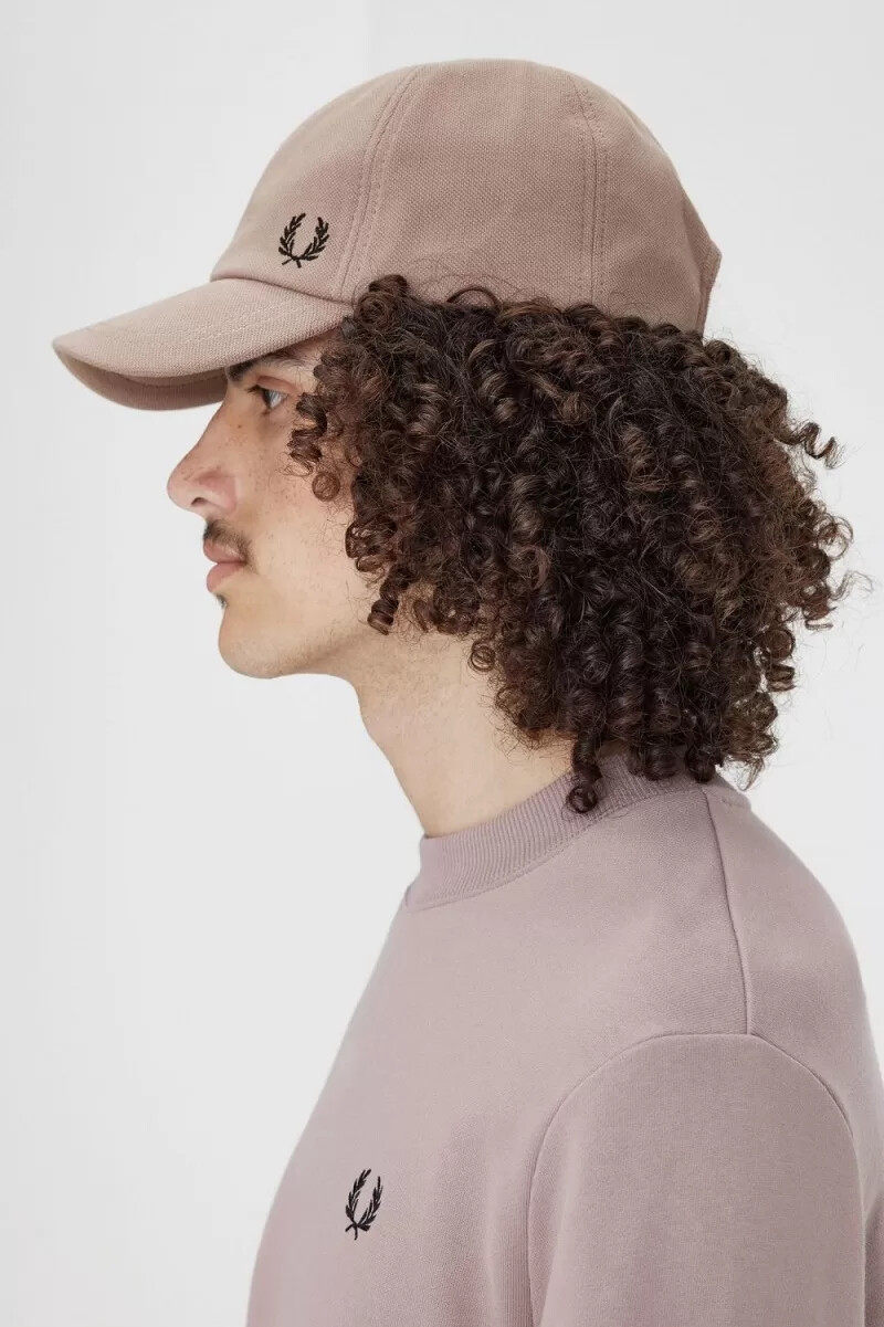 fred perry classic pique mens caps dark pink black