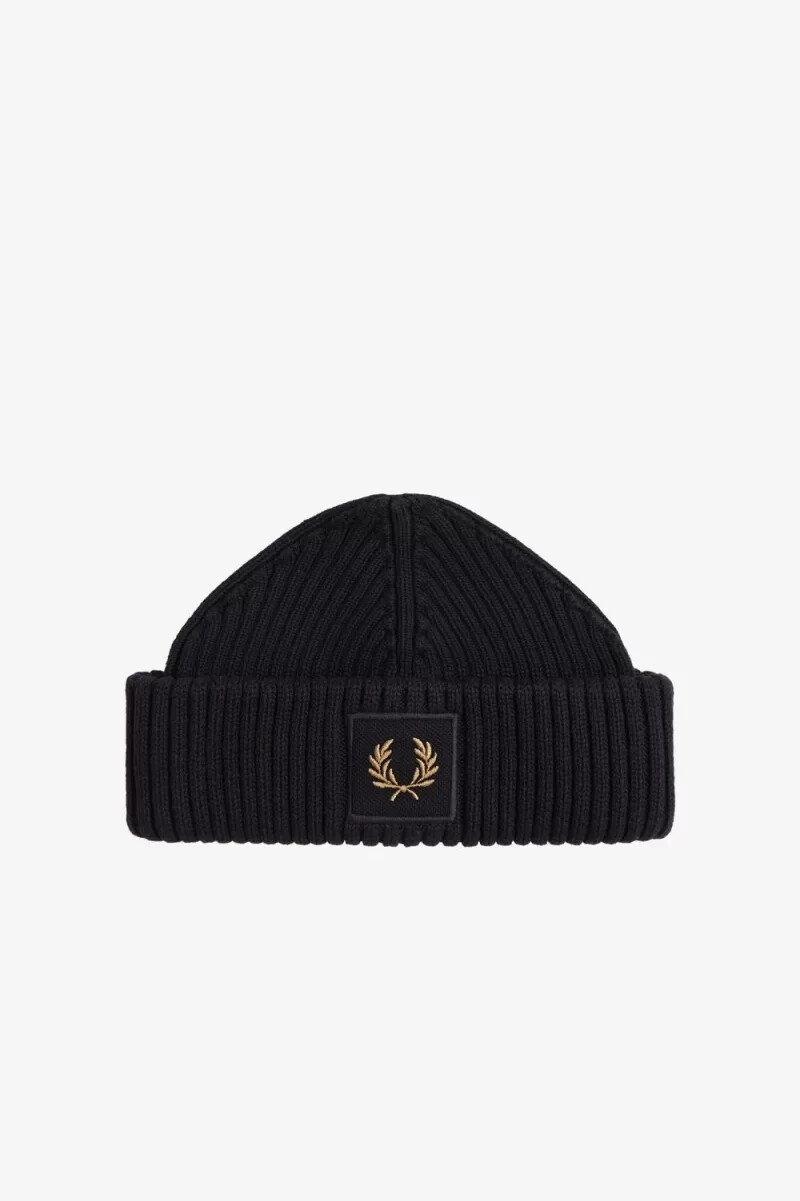 fred perry cotton rib mens caps black green