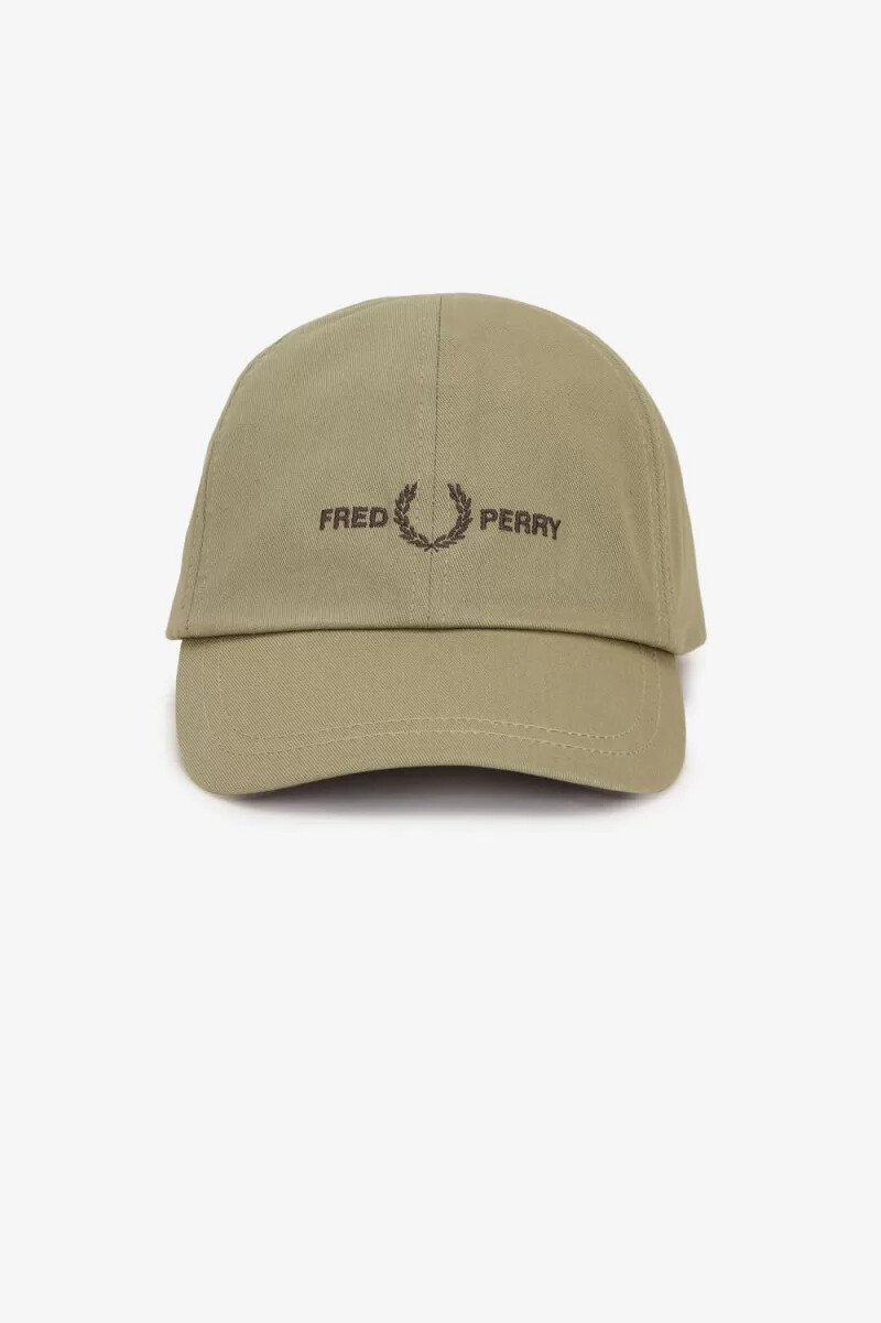 fred perry graphic branded twill mens caps warm grey
