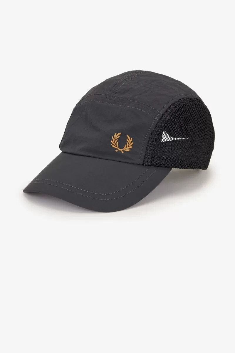 fred perry crinkle nylon mesh mens caps anchor grey