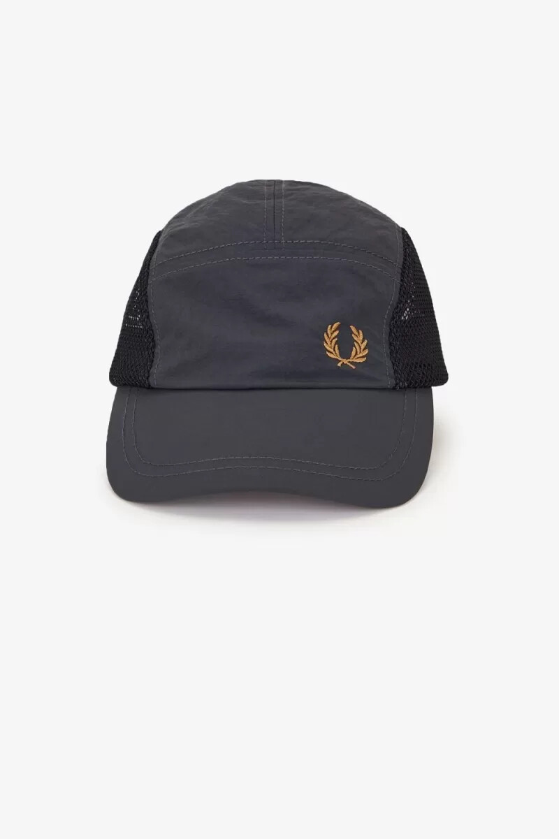 fred perry crinkle nylon mesh mens caps anchor grey