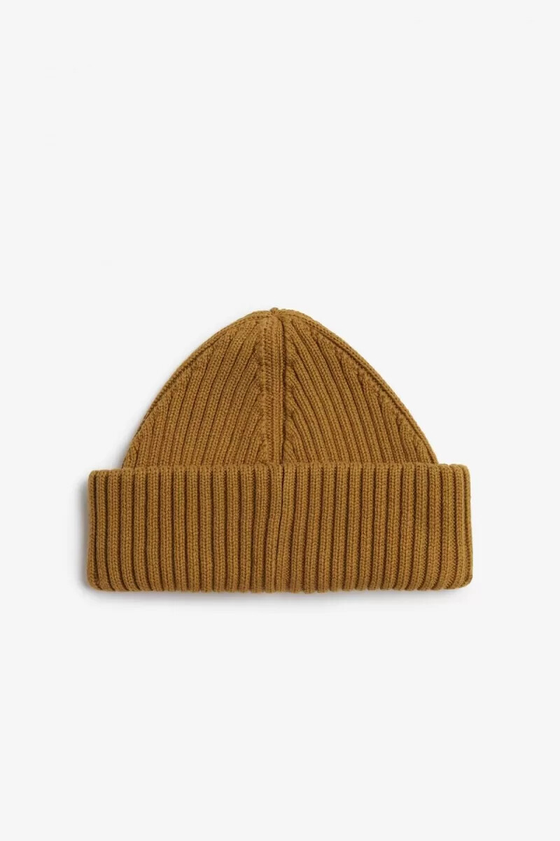 fred perry branded patch ribbed mens caps dark coffee black