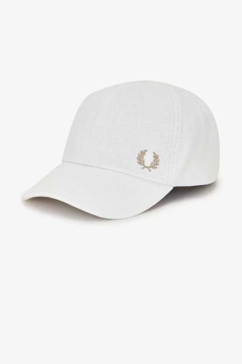 fred perry classic pique mens caps snow white green