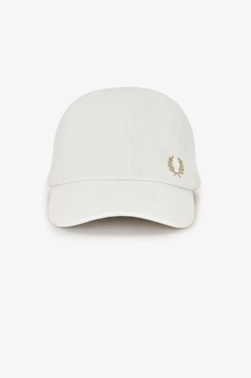 fred perry classic pique mens caps snow white green