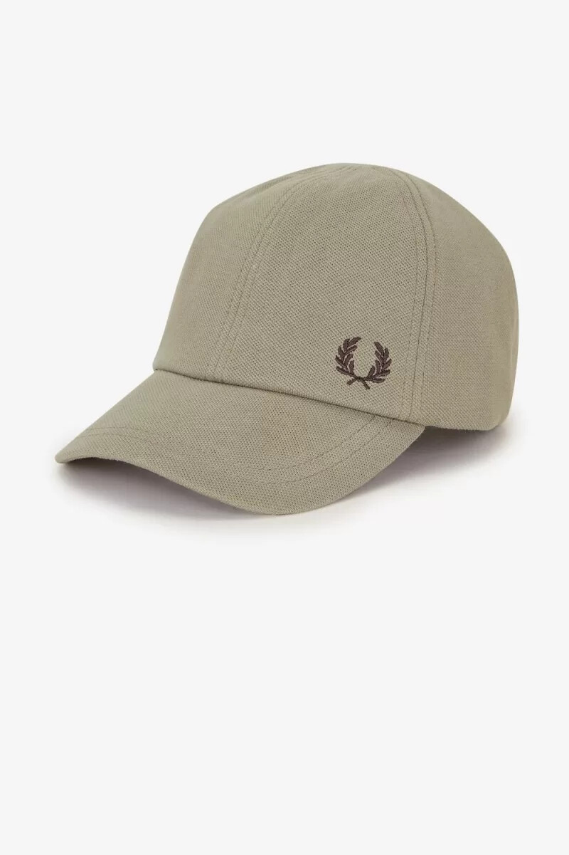 fred perry classic pique mens caps warm grey dark red