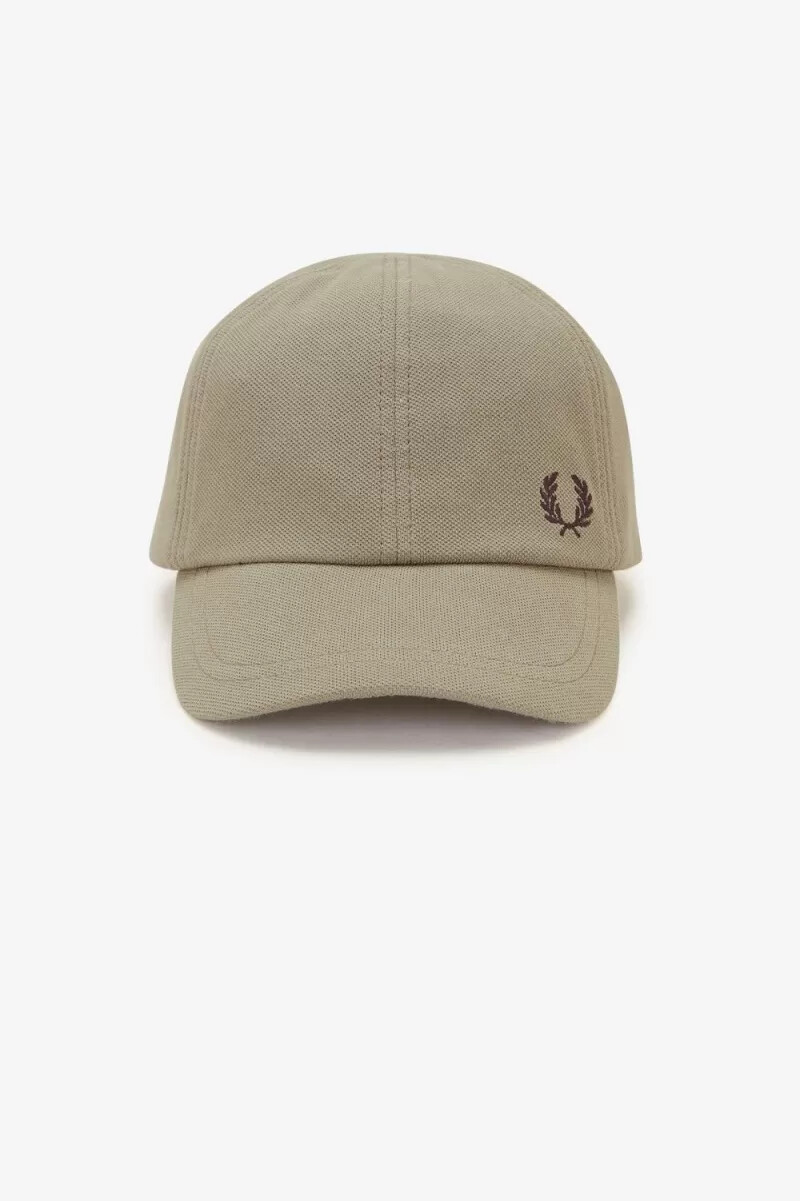 fred perry classic pique mens caps warm grey dark red