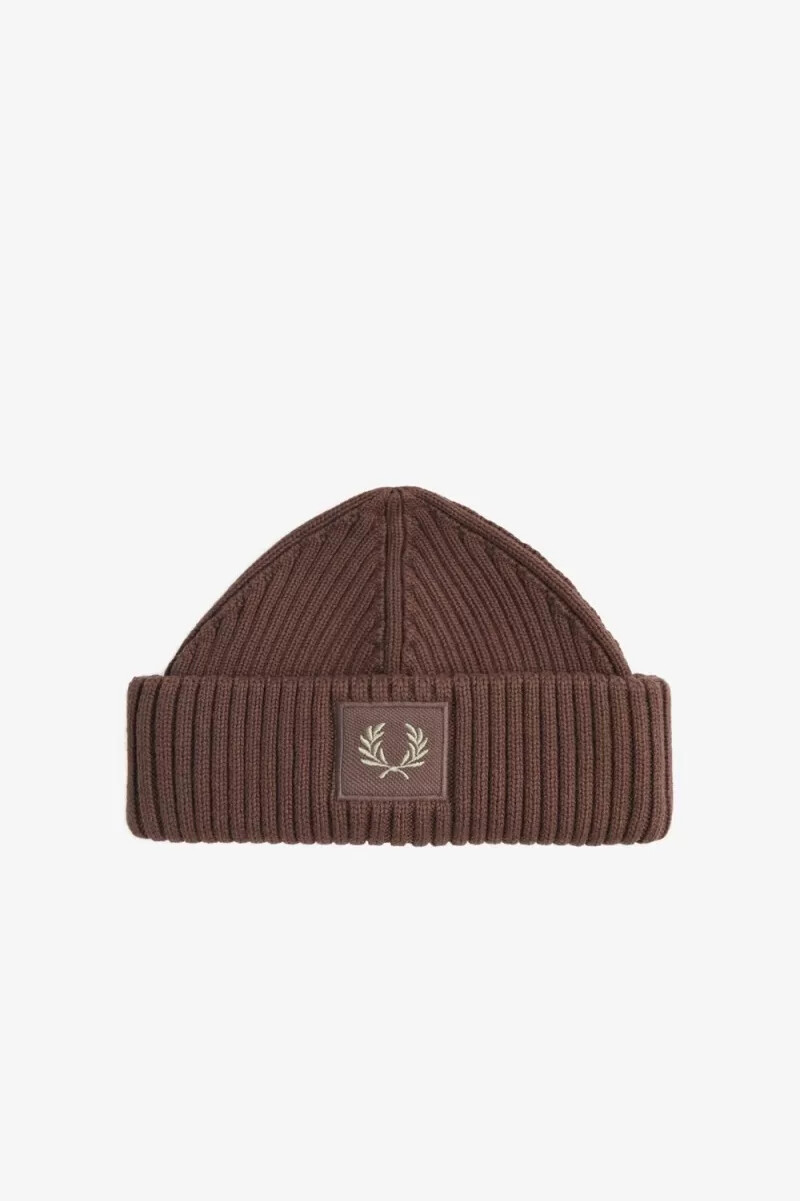 fred perry cotton rib mens caps dark red warm grey