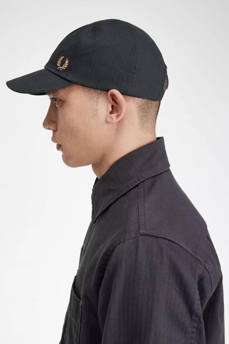 fred perry herringbone mens caps anchor grey