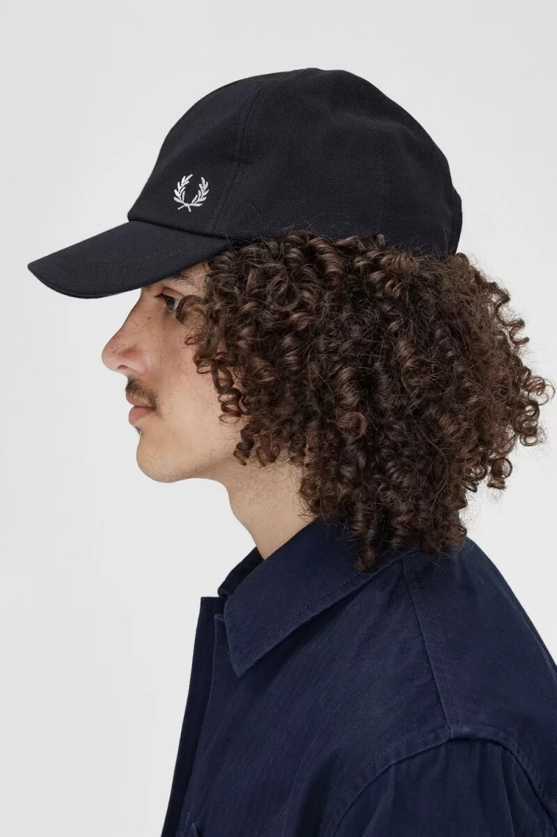 fred perry classic pique mens caps navy snow white