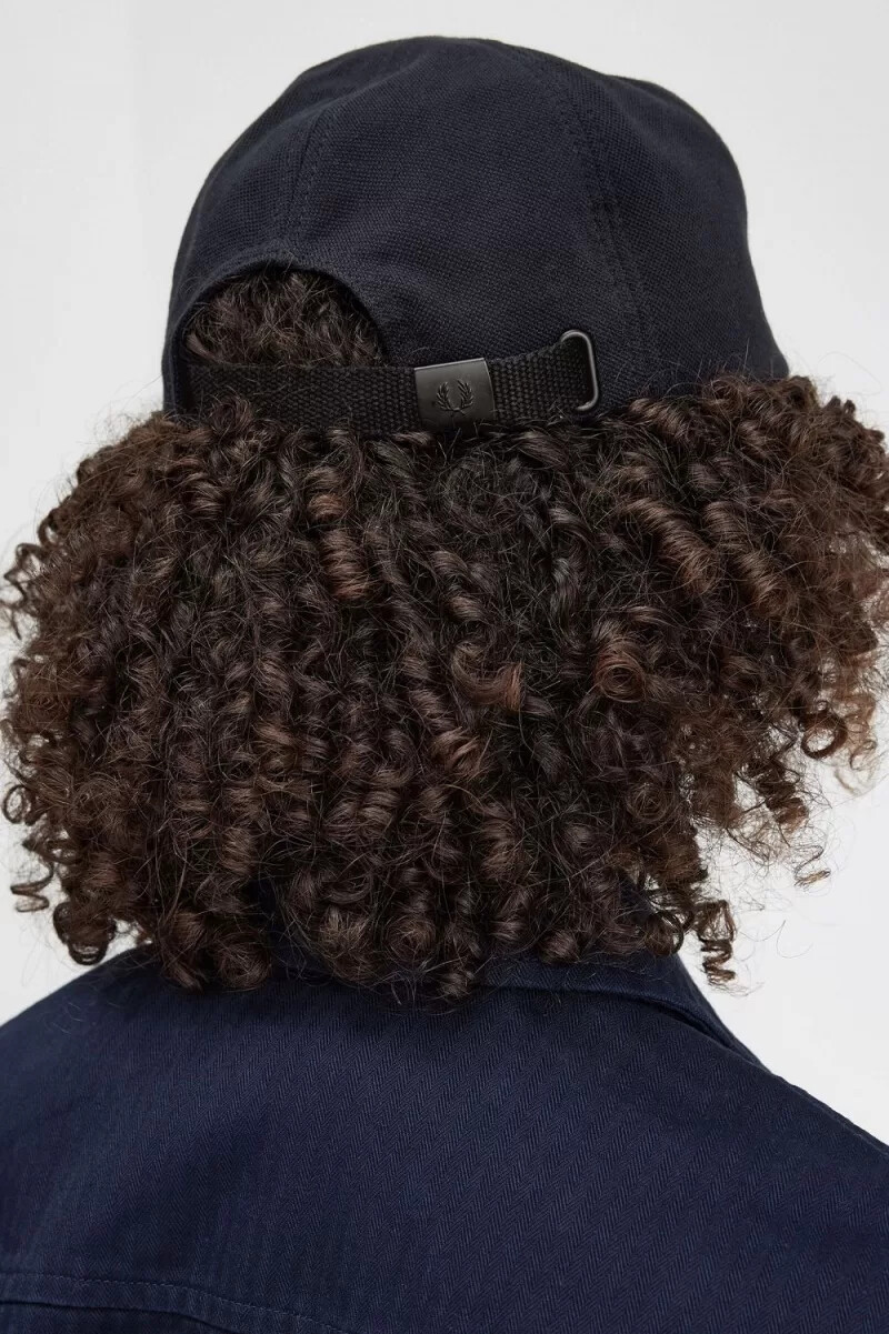 fred perry classic pique mens caps navy snow white