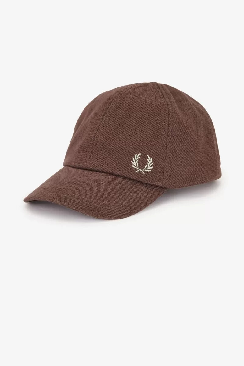 fred perry classic pique mens caps dark red warm grey