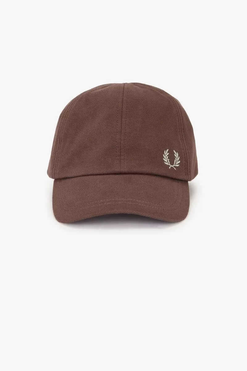 fred perry classic pique mens caps dark red warm grey