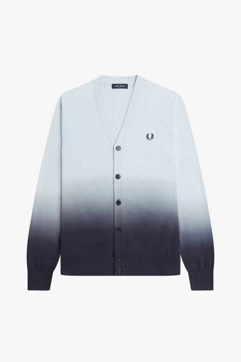 fred perry ombre mens cardigan light aqua