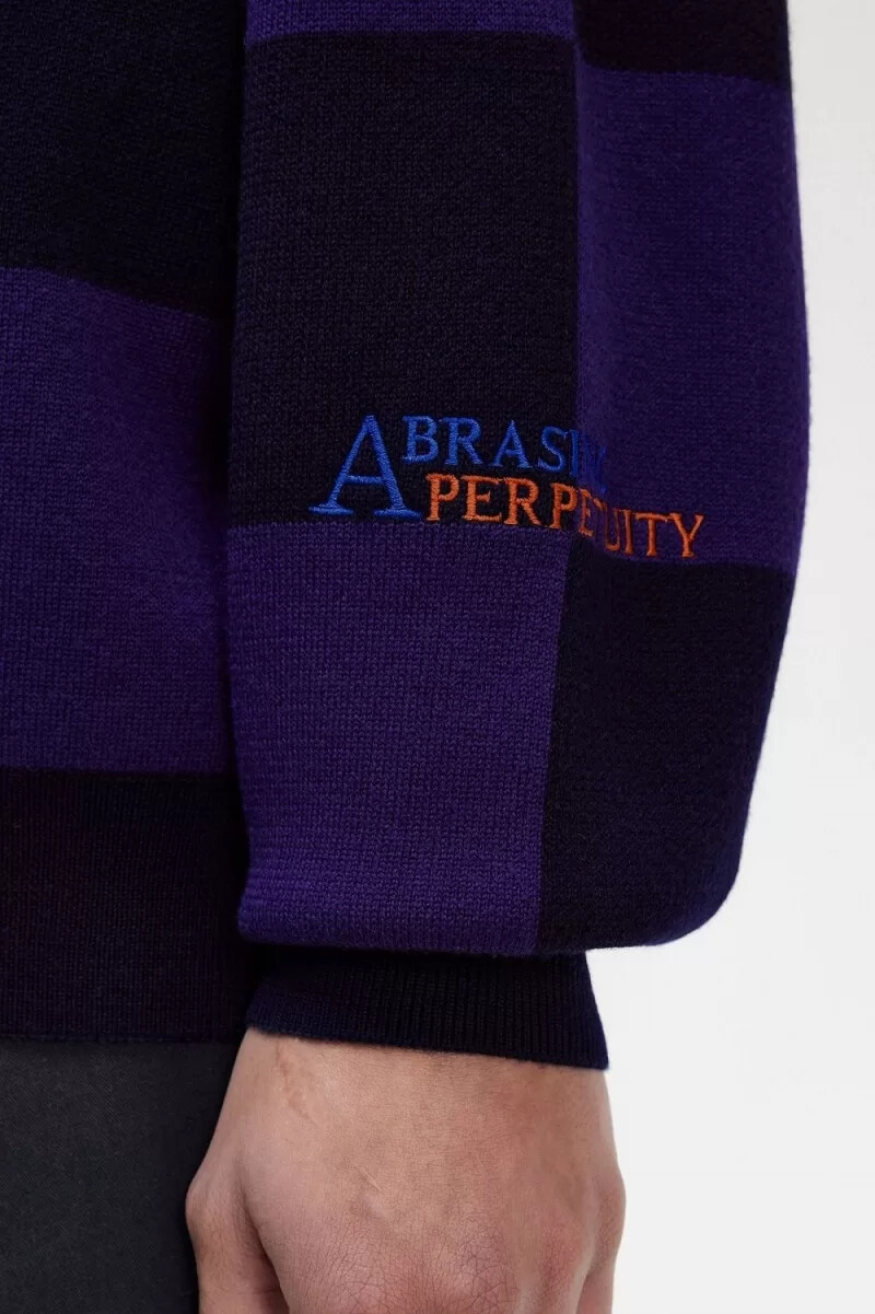 fred perry chequerboard mens cardigan navy