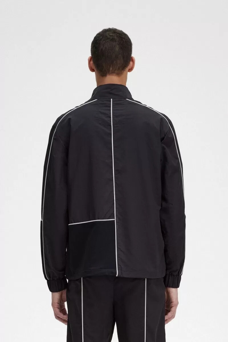 fred perry piped shell mens jackets black