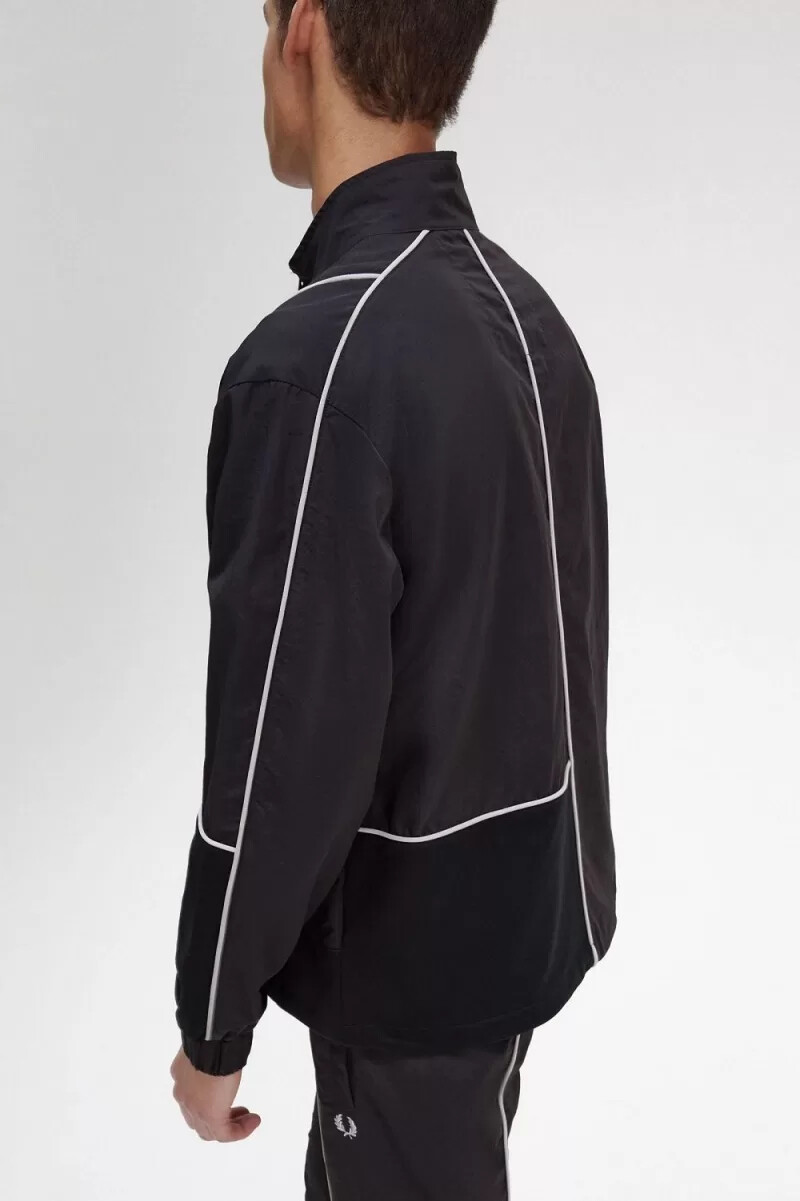 fred perry piped shell mens jackets black