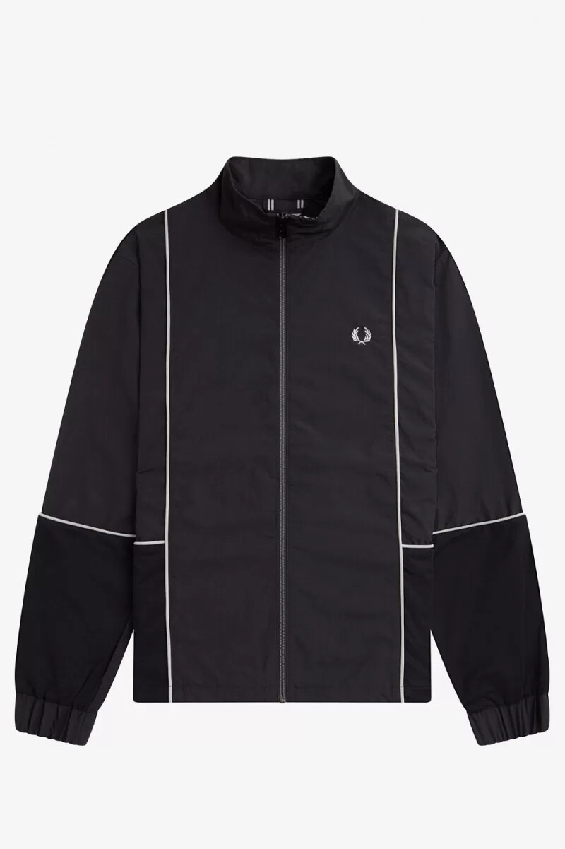 fred perry piped shell mens jackets black