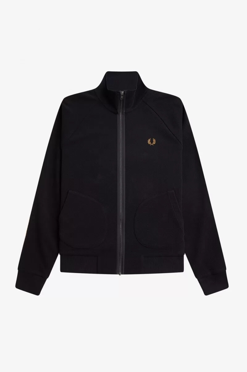 fred perry chequerboard tape mens jackets black