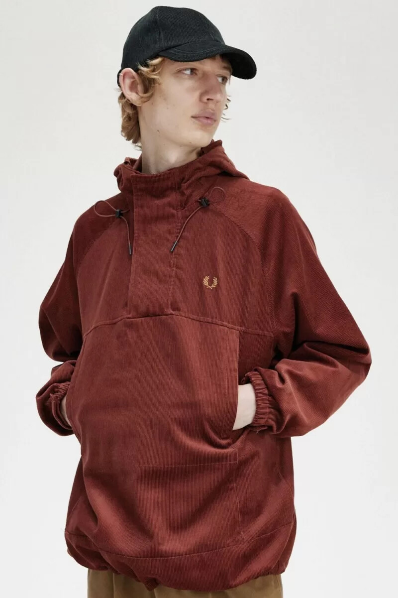 fred perry cord overhead mens jackets whisky brown