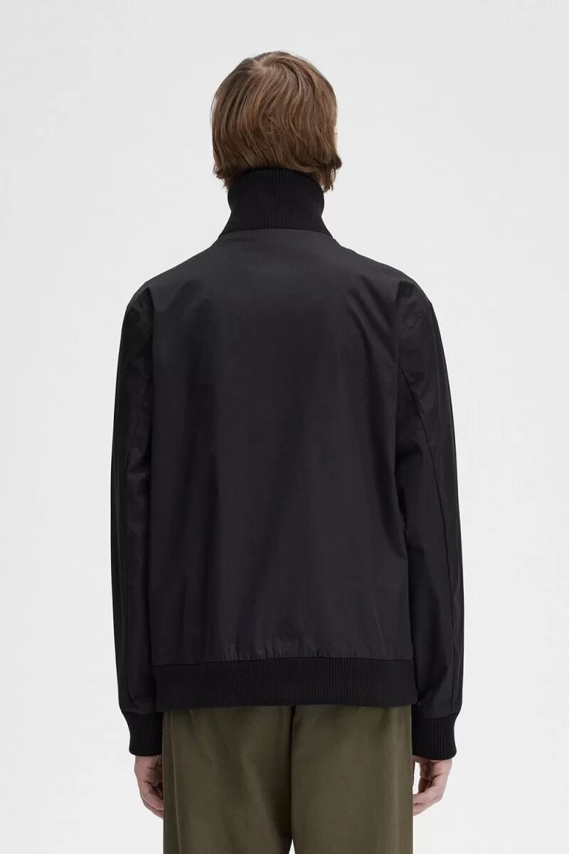 fred perry knitted rib tennis bomber mens jackets black