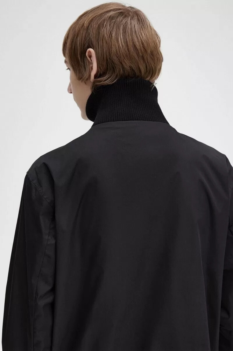fred perry knitted rib tennis bomber mens jackets black