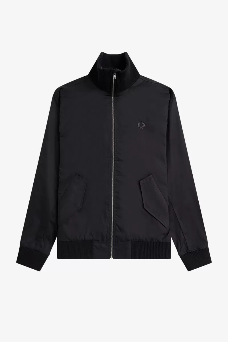 fred perry knitted rib tennis bomber mens jackets black
