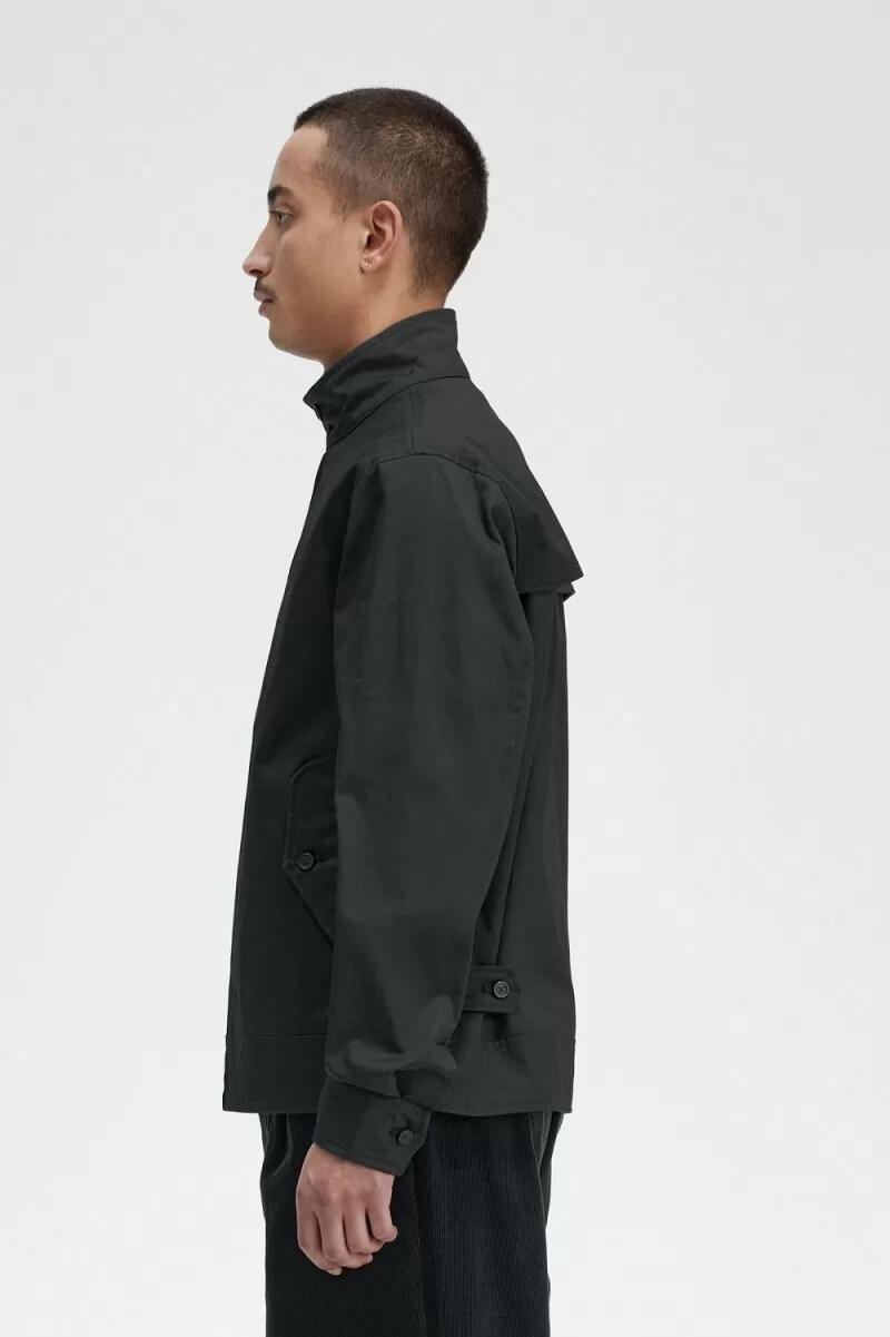 fred perry waxed cotton mens jackets night green