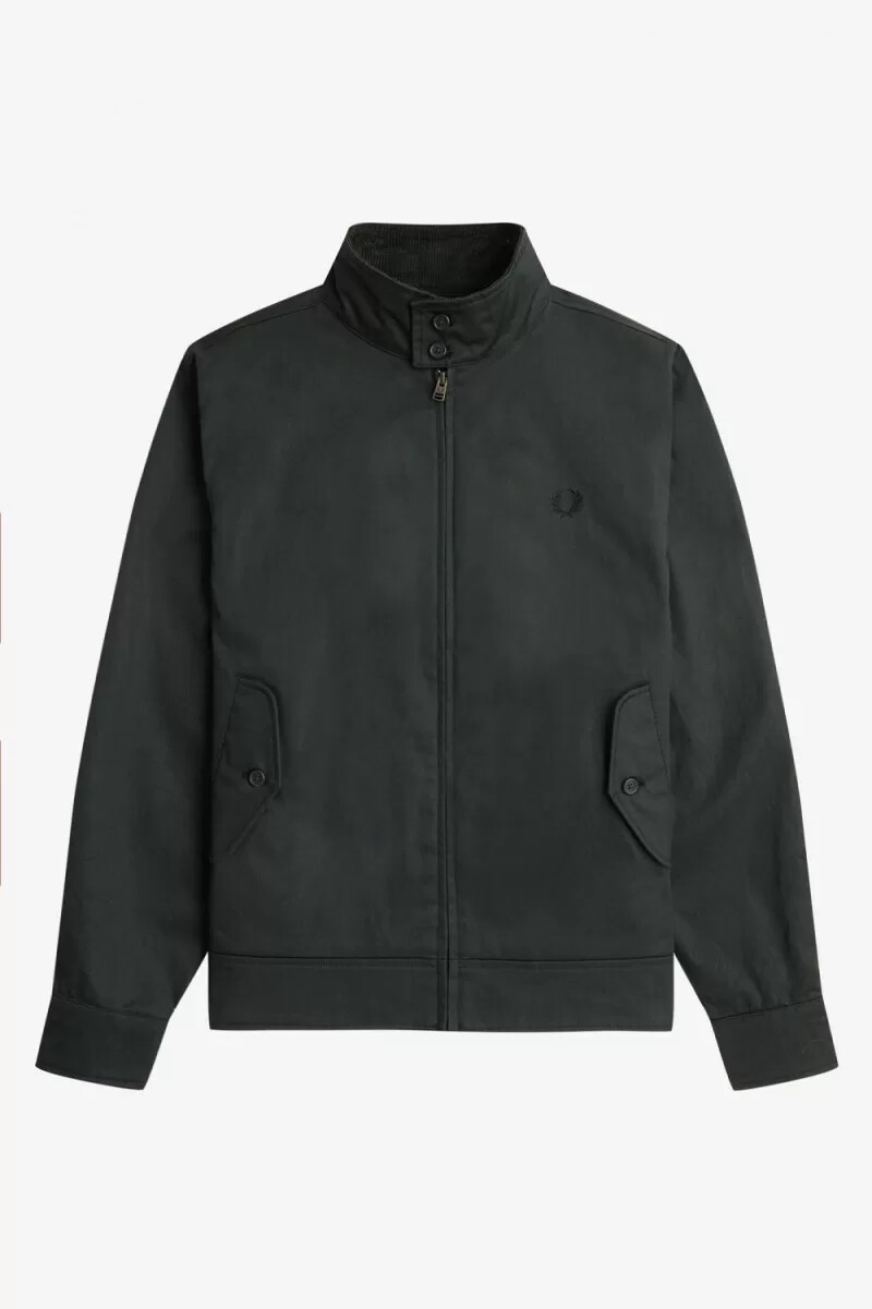 fred perry waxed cotton mens jackets night green
